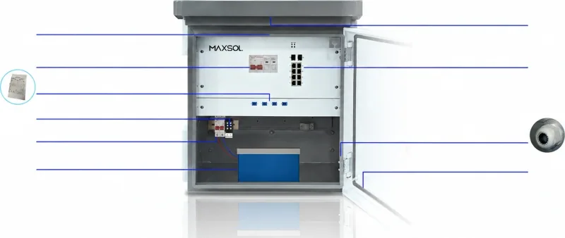 Розумний бокс MAXSOL із пронумерованими компонентами