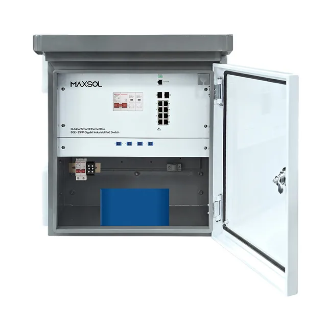 Вуличний бокс із керованим промисловим комутатором PoE 8GE+2GF та акумулятором 288Wh