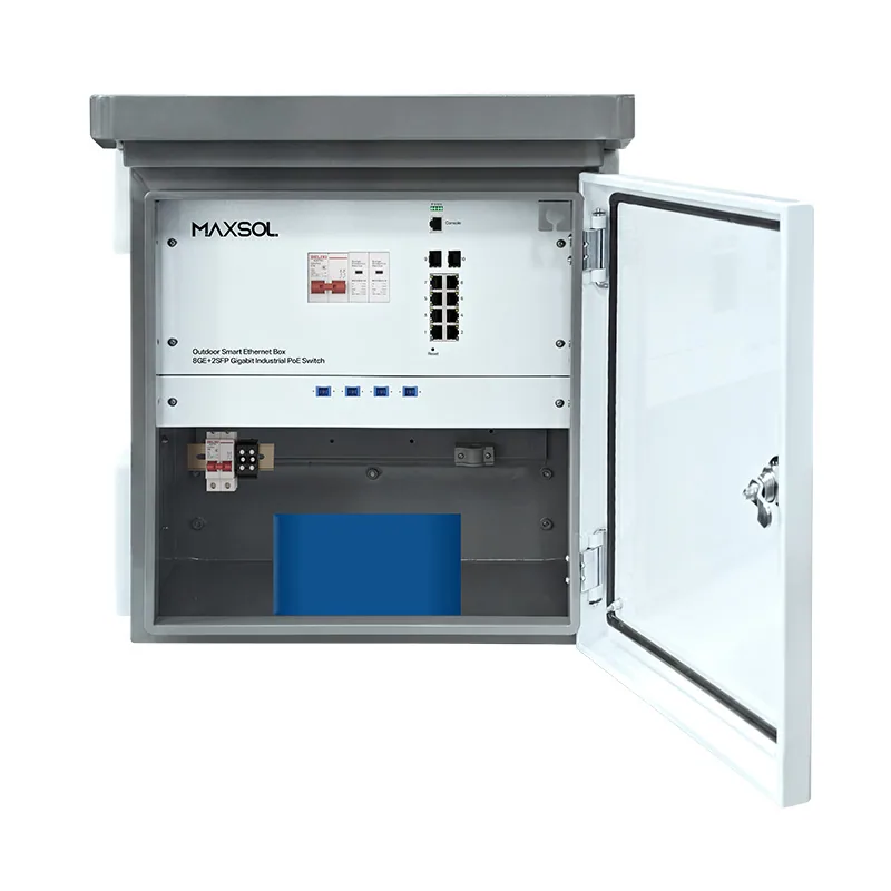 Вуличний бокс із керованим промисловим комутатором PoE 8GE+2GF та акумулятором 288Wh