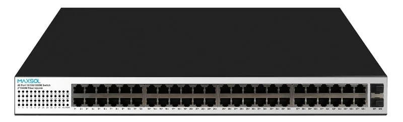48-портовий комутатор Gigabit PoE Maxsol PS14802SFG із двома портами висхідного з’єднання