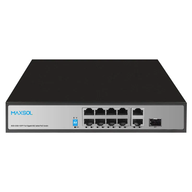 8-портовий комутатор Gigabit PoE+ PS1802FG із висхідними портами RJ45 та SFP