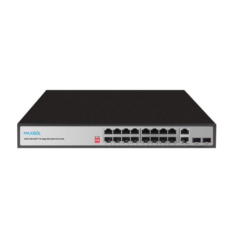16-портовий некерований комутатор Gigabit PoE великої дальності, 200W