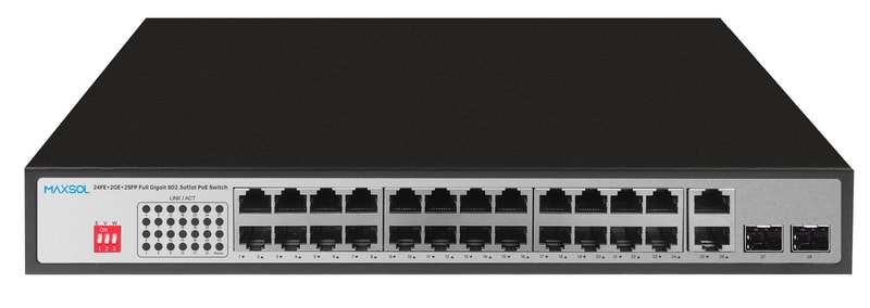 24-портовий некерований комутатор Gigabit PoE великої дальності, 300W
