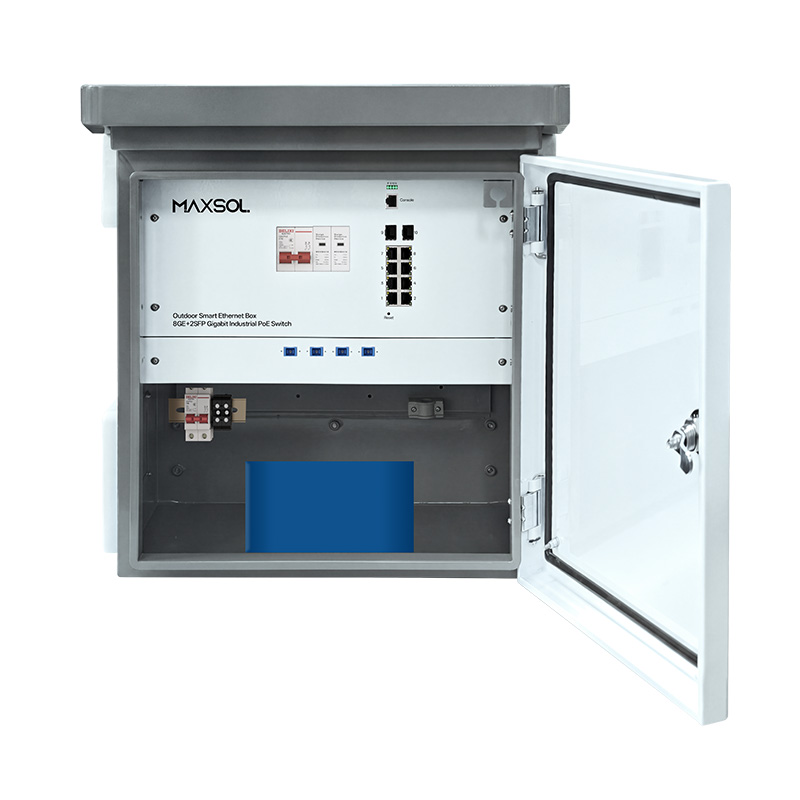 Вуличний бокс із керованим промисловим комутатором PoE 8GE+2GF та акумулятором 288Wh